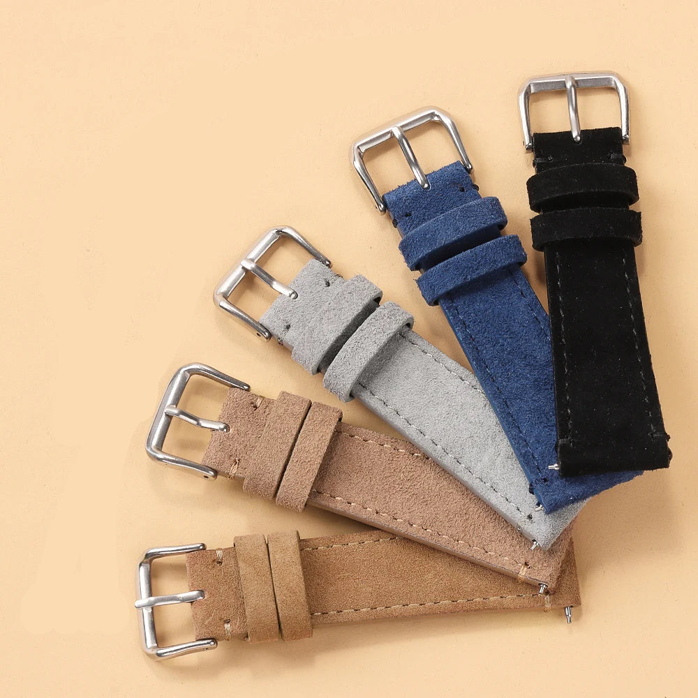 Soft Suede Leather Watch Strap