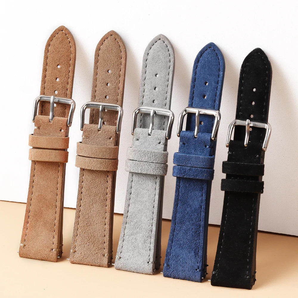 Soft Suede Leather Watch Strap