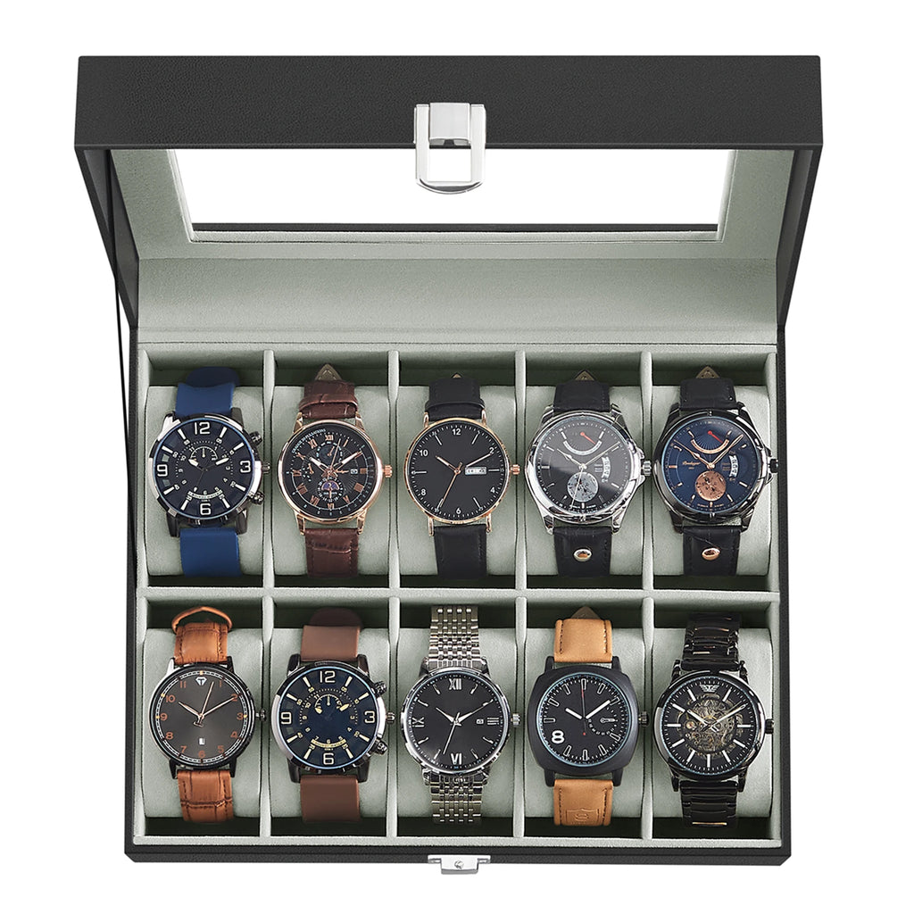 Ten Slot Glass Watch Box