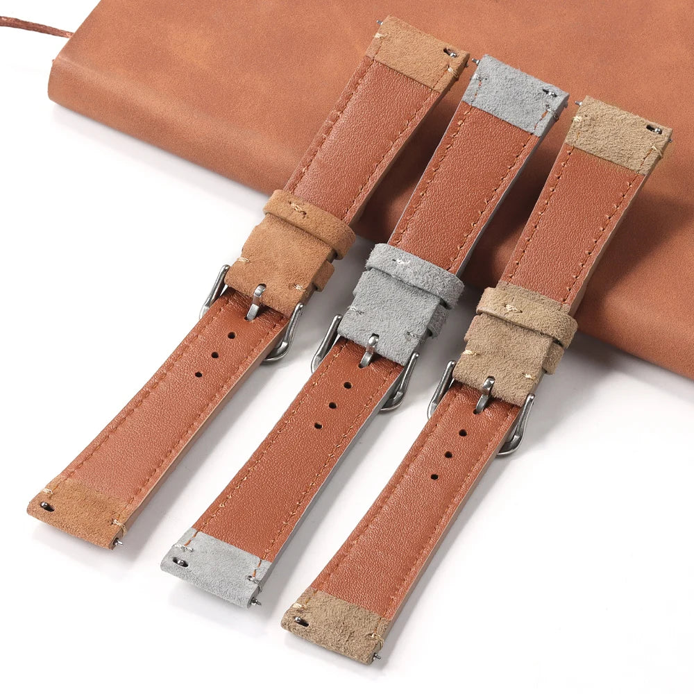Soft Suede Leather Watch Strap