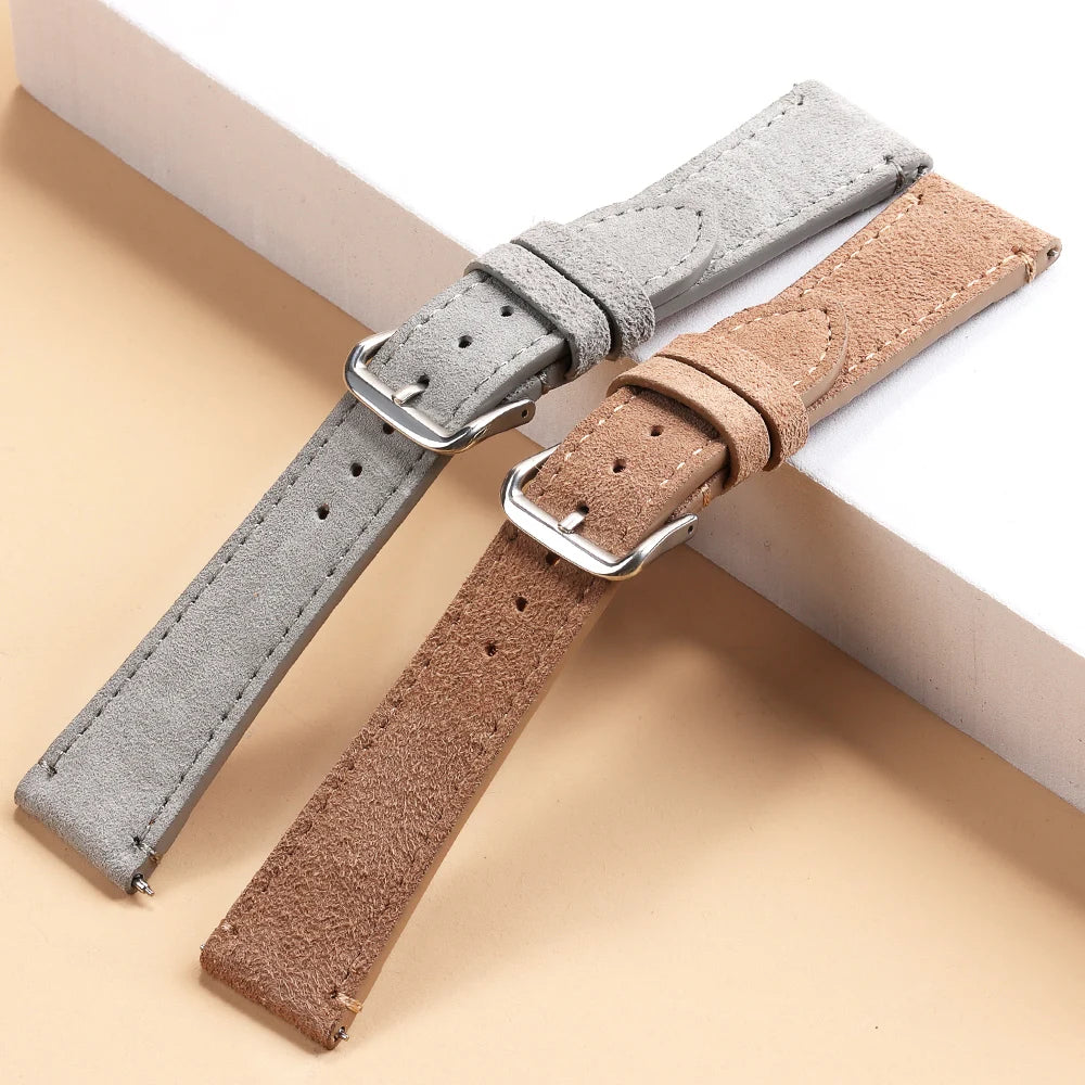 Soft Suede Leather Watch Strap