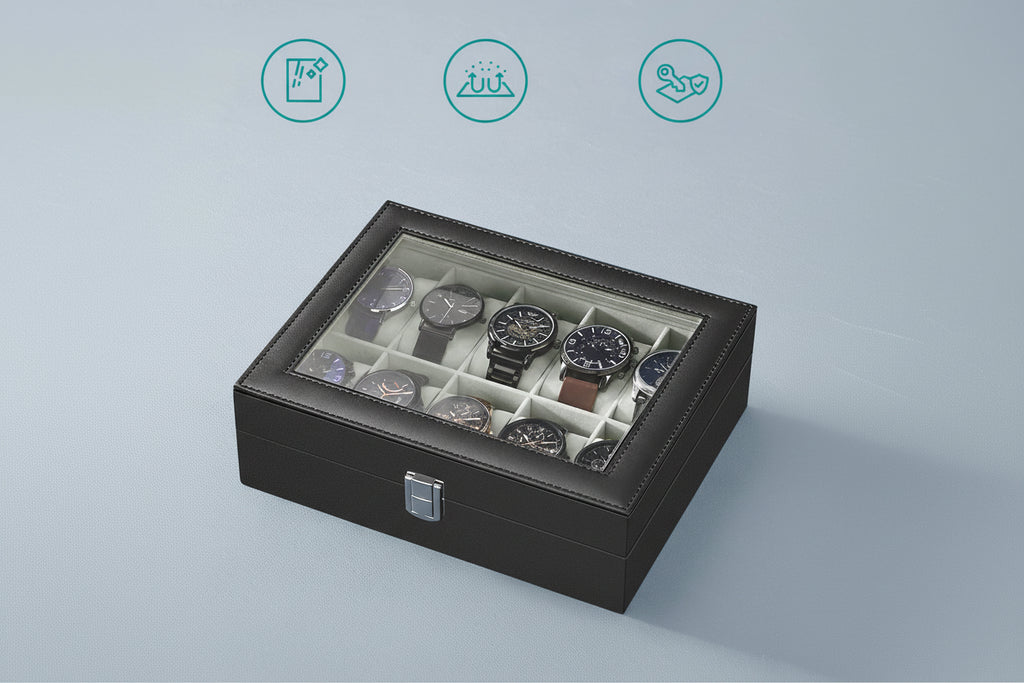 Ten Slot Glass Watch Box