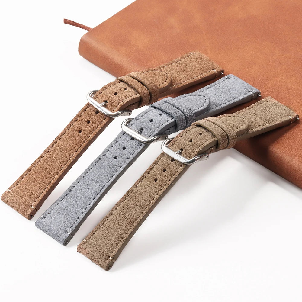 Soft Suede Leather Watch Strap