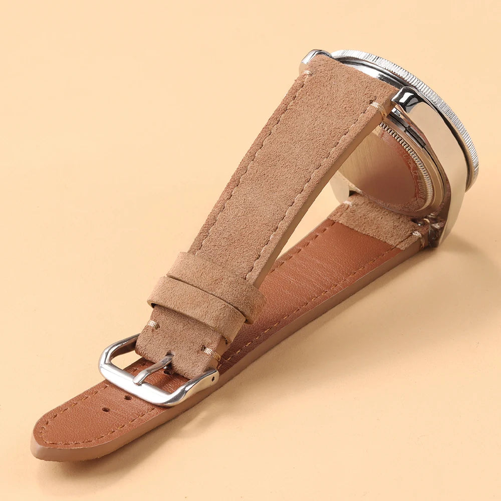 Soft Suede Leather Watch Strap