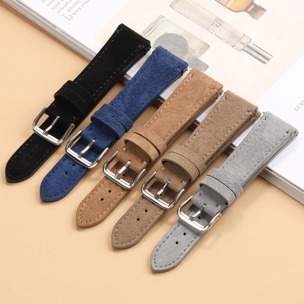 Soft Suede Leather Watch Strap